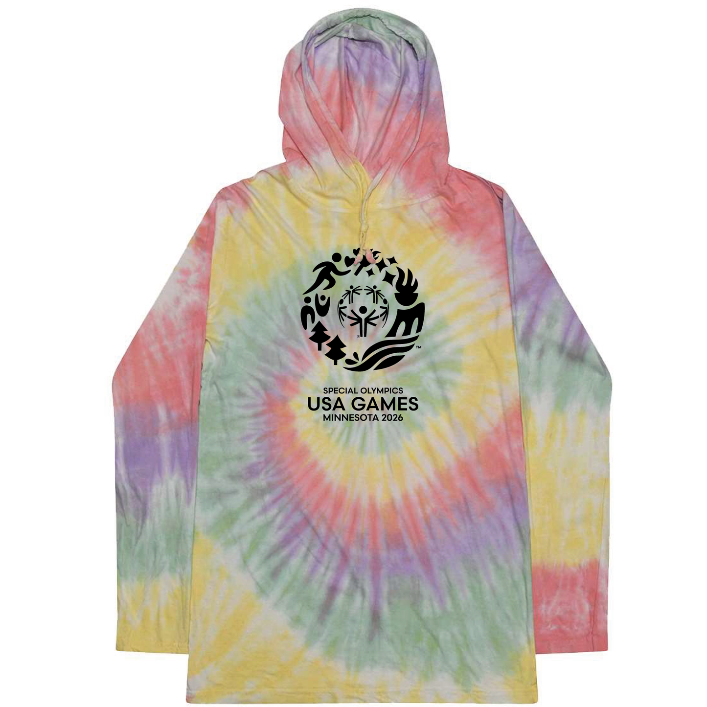 Classic USA Games Tie-Dyed Hooded Long Sleeve T-Shirt