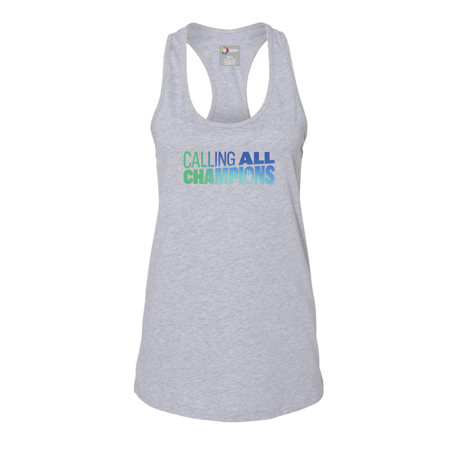Calling All Champions Women's Jersey Racerback Tank