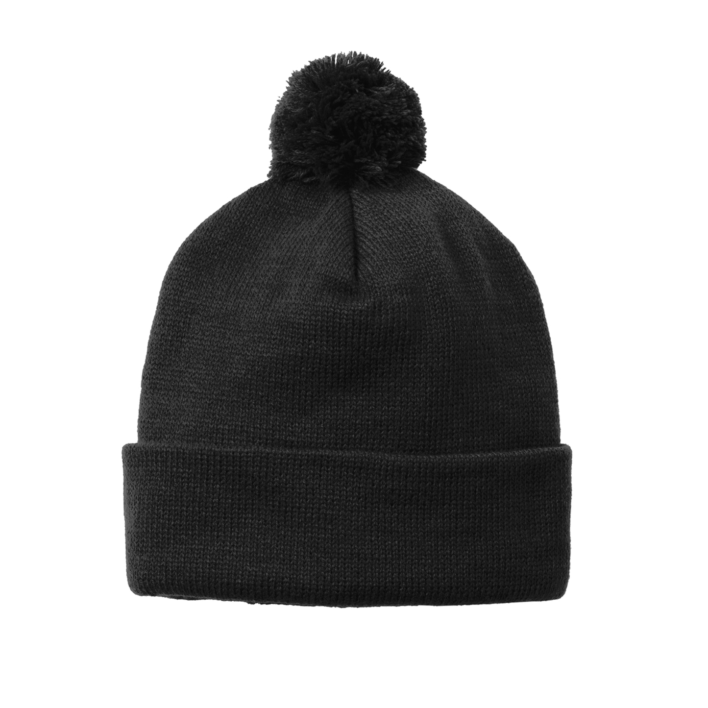 Classic Logo Embroidered Solid Pom Pom Beanie