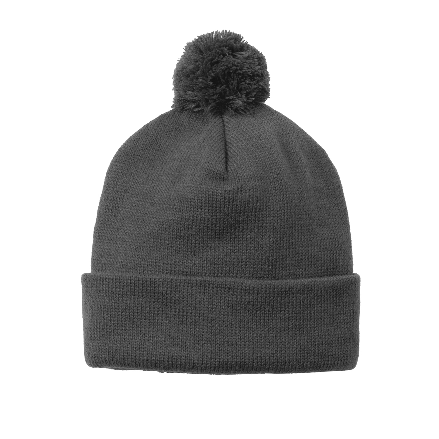 Classic Logo Embroidered Solid Pom Pom Beanie