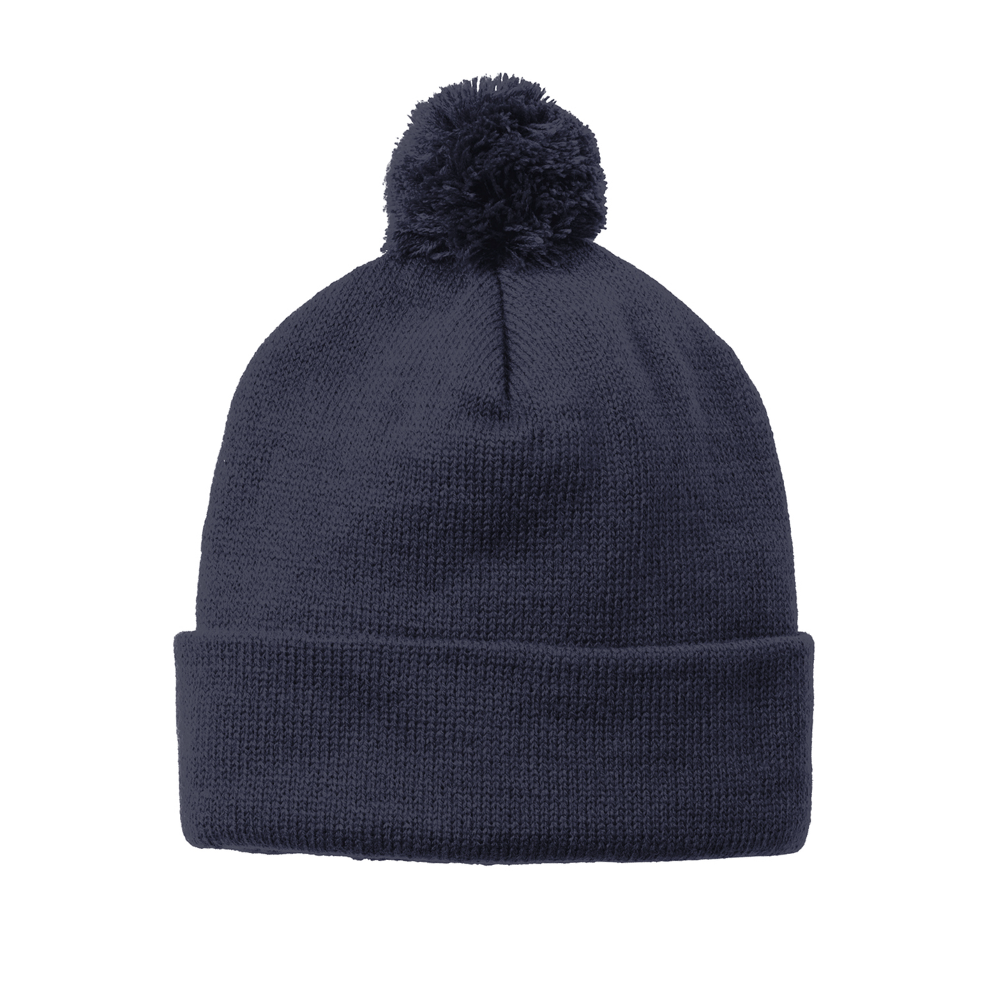 Classic Logo Embroidered Solid Pom Pom Beanie