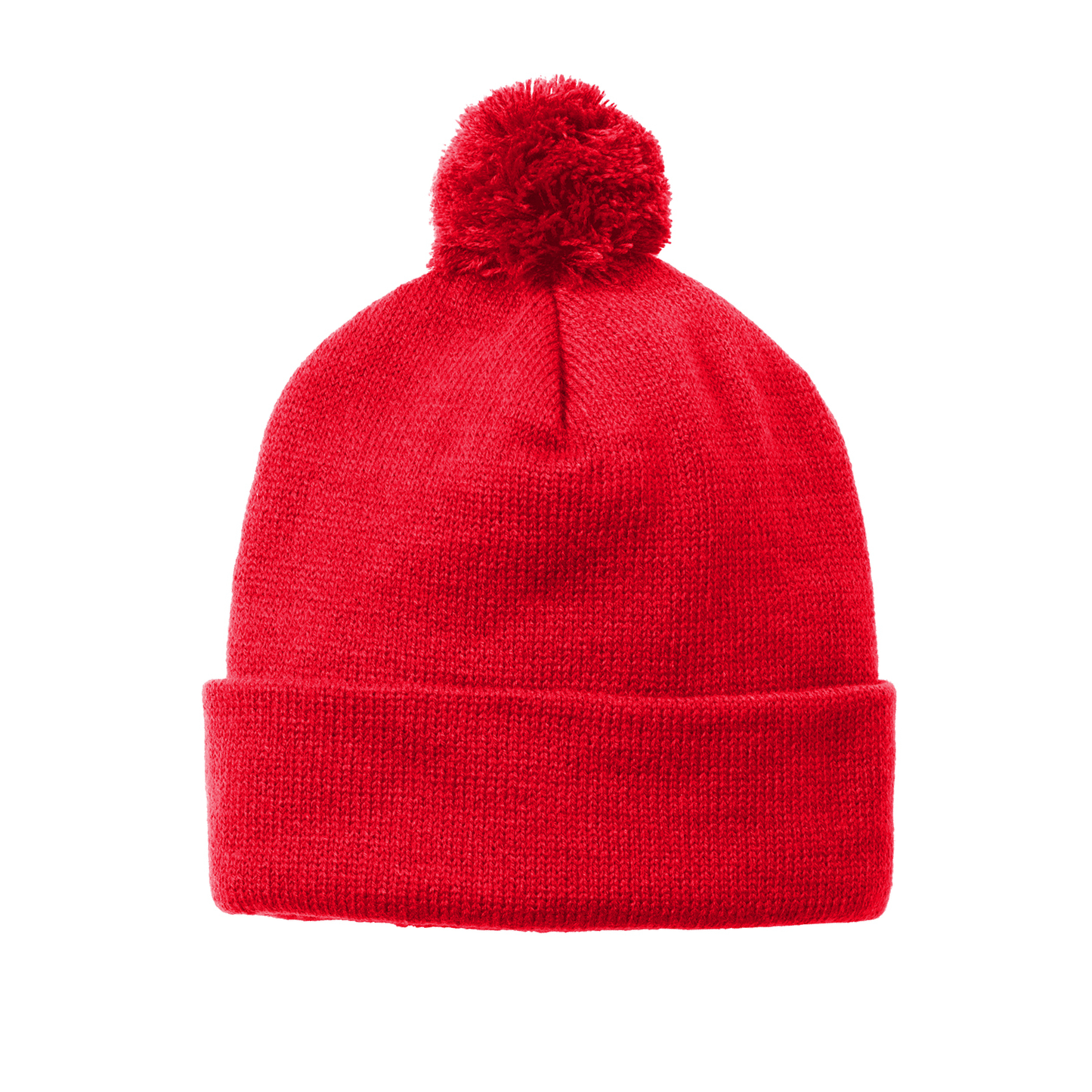 Classic Logo Embroidered Solid Pom Pom Beanie