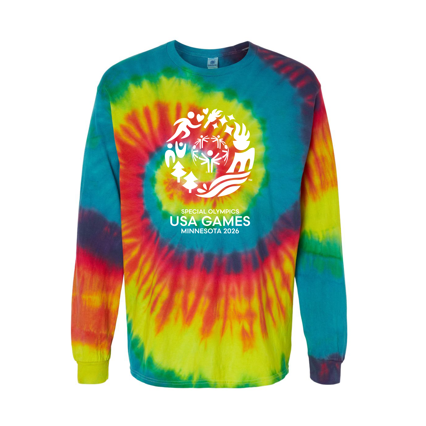 Value Classic USA Games Youth Multi-Color Tie-Dyed Long Sleeve T-Shirt