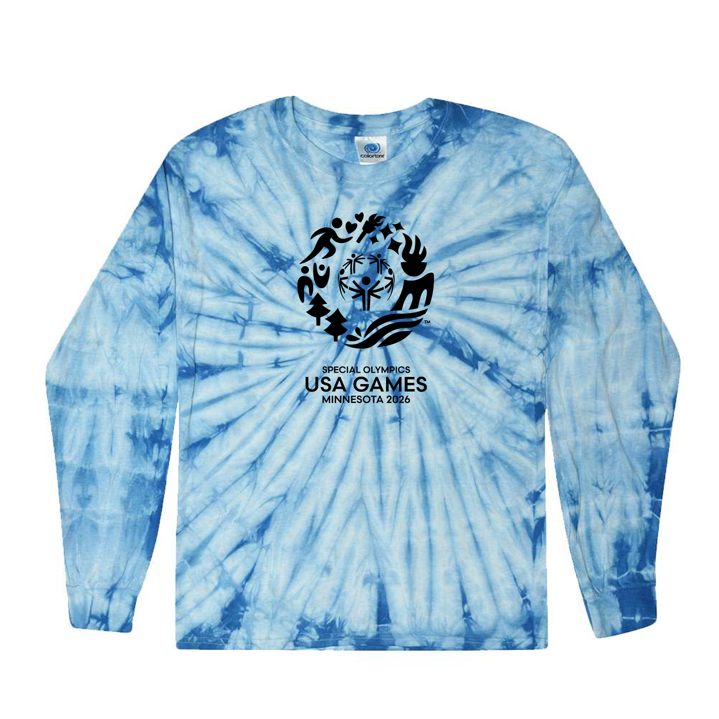Value Classic USA Games Youth Multi-Color Tie-Dyed Long Sleeve T-Shirt