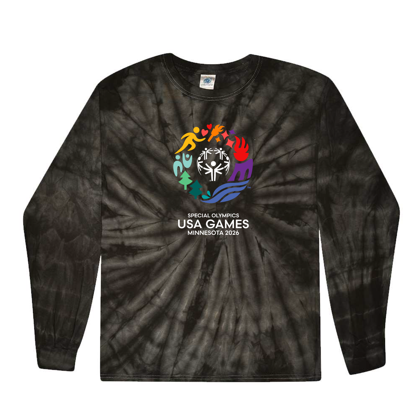 Value Classic USA Games Youth Multi-Color Tie-Dyed Long Sleeve T-Shirt