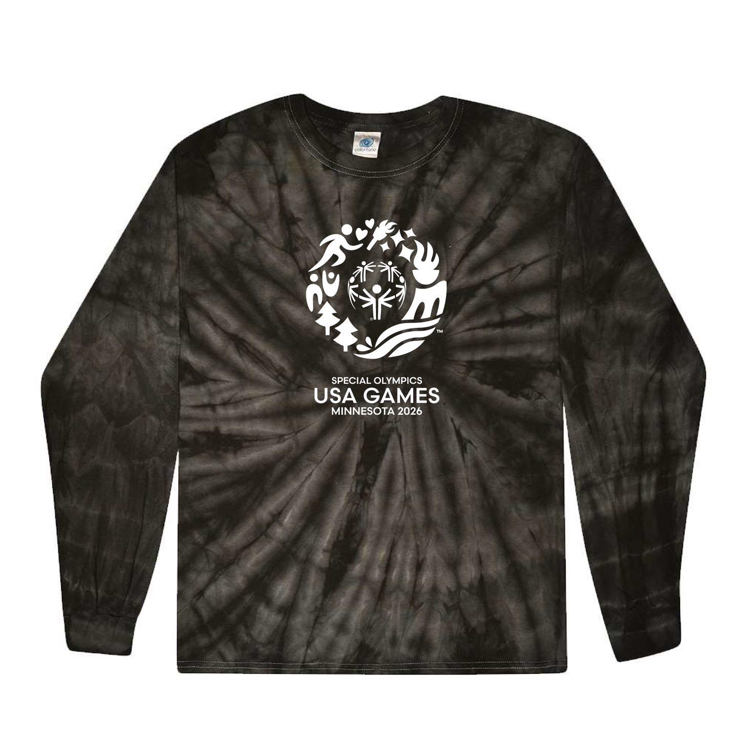 Value Classic USA Games Youth Multi-Color Tie-Dyed Long Sleeve T-Shirt