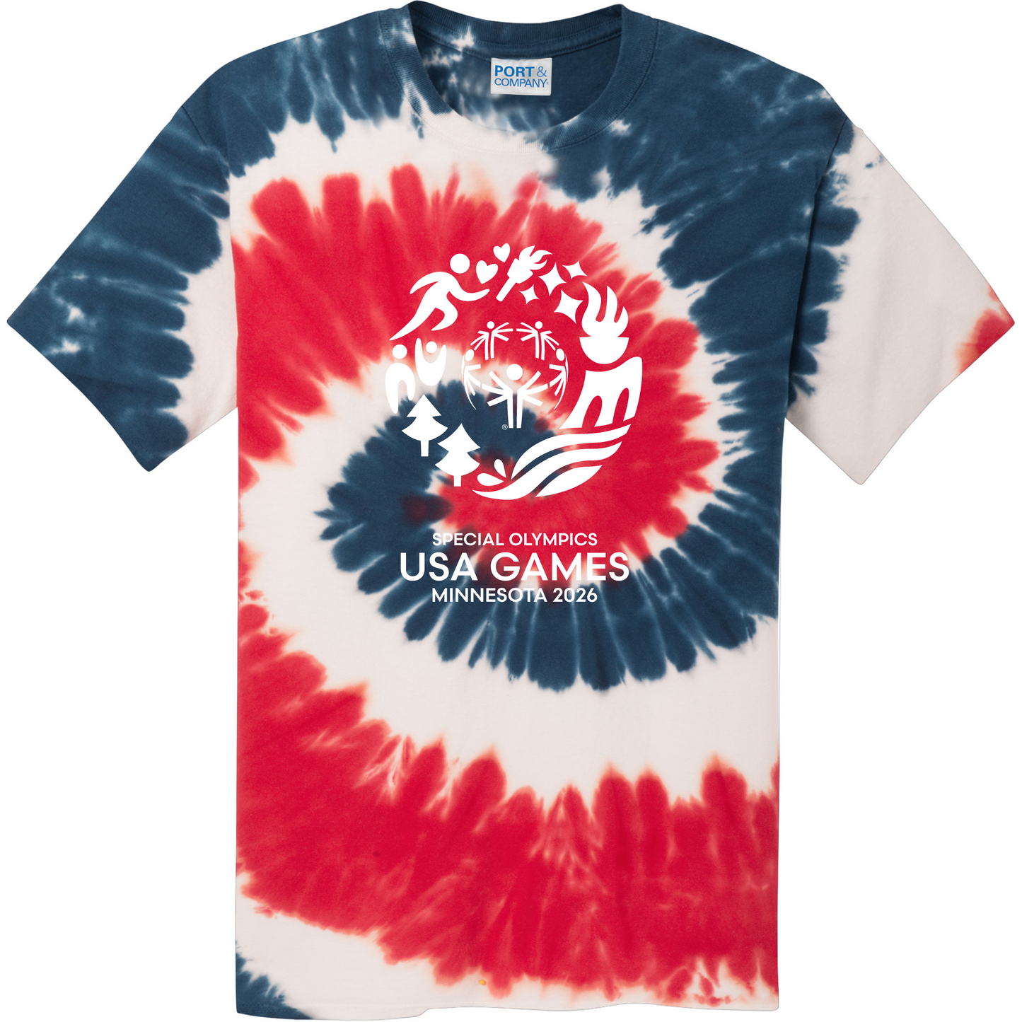 Value Classic USA Games Multi-Color Tie-Dyed T-Shirt