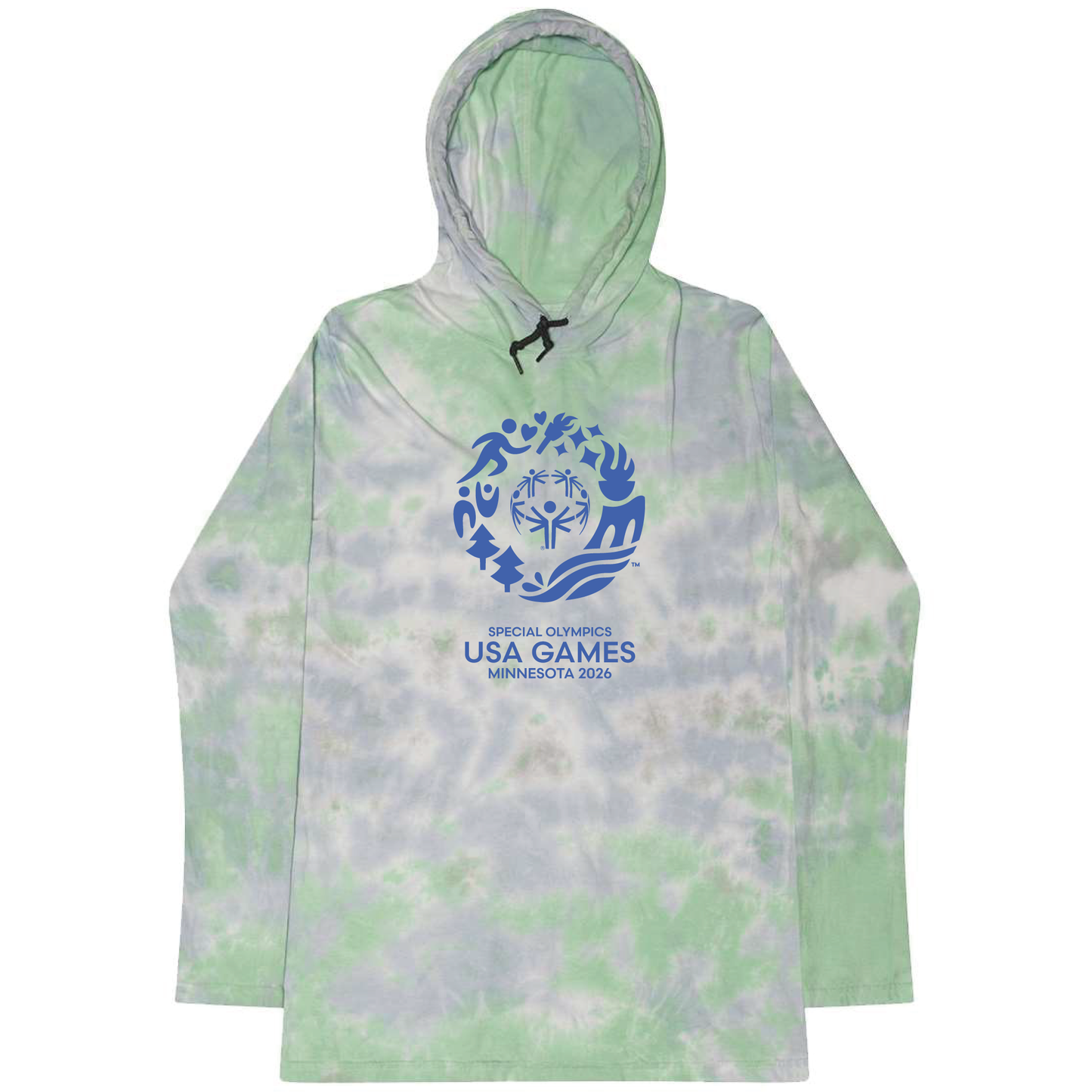 Value Classic USA Games Tie-Dyed Hooded Long Sleeve T-Shirt