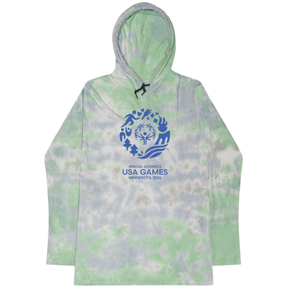 Value Classic USA Games Tie-Dyed Hooded Long Sleeve T-Shirt