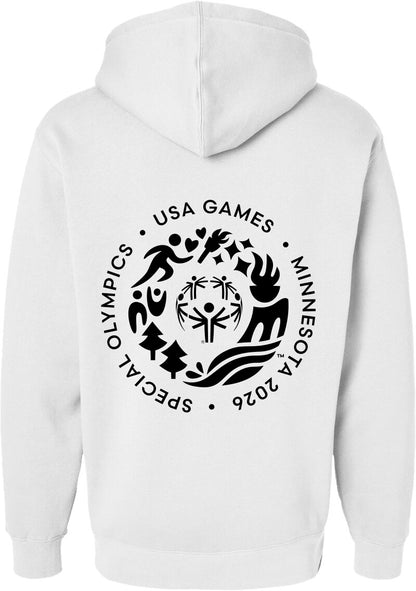 Classic USA 2026 Logo Unisex Hooded Fleece Sweatshirt