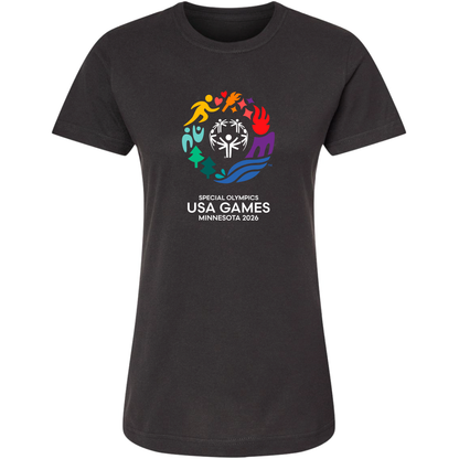 Value Classic USA Games Women's Fine Jersey Classic Fit T-Shirt