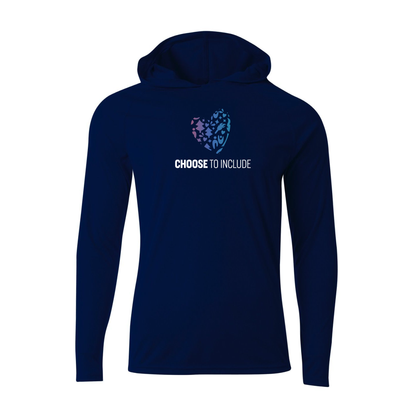 Heart of Inclusion Unisex Cooling Performance Long Sleeve Hooded Tee