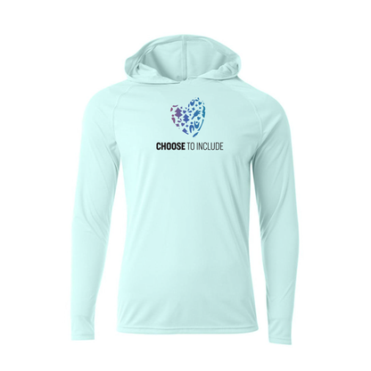 Heart of Inclusion Unisex Cooling Performance Long Sleeve Hooded Tee