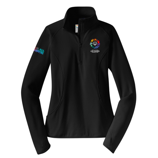 USA Games Sport-Tek Women's Sport-Wick Stretch 1/4-Zip Pullover
