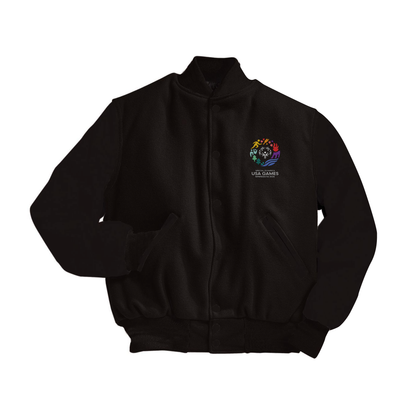 USA Games Ultra Limited Embroidered Varsity Jacket w/ Leather Sleeves