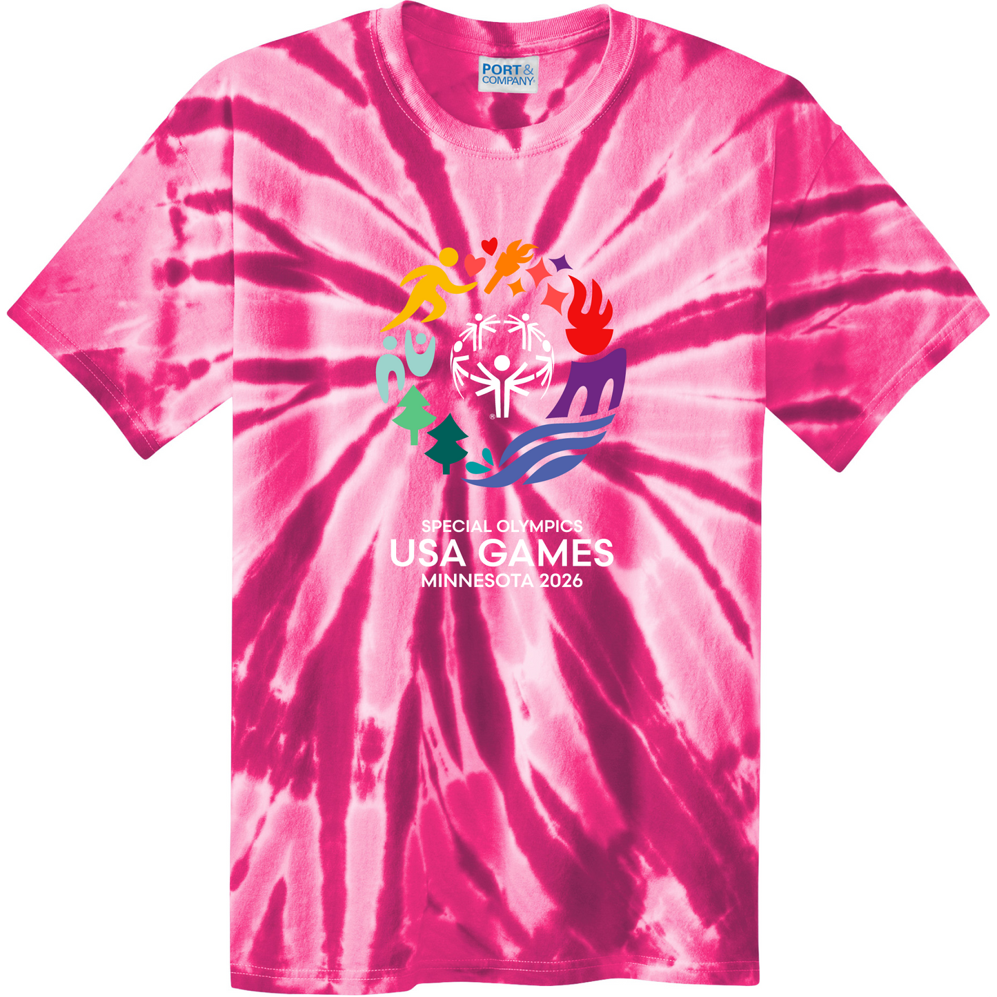 Value Classic USA Games Multi-Color Tie-Dyed T-Shirt