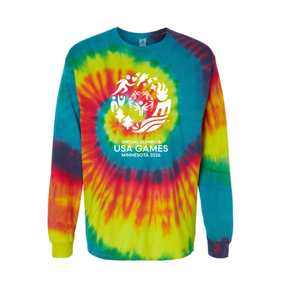 Value Classic USA Games Youth Multi-Color Tie-Dyed Long Sleeve T-Shirt