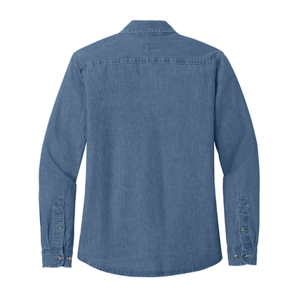 Calling All Champions™ Women's Embroidered Denim LS Button-Up Shirt