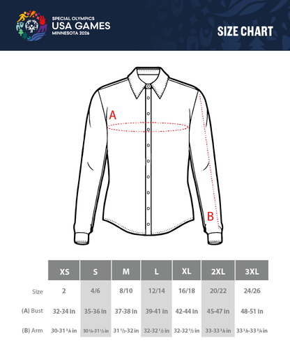 Calling All Champions™ Women's Embroidered Denim LS Button-Up Shirt