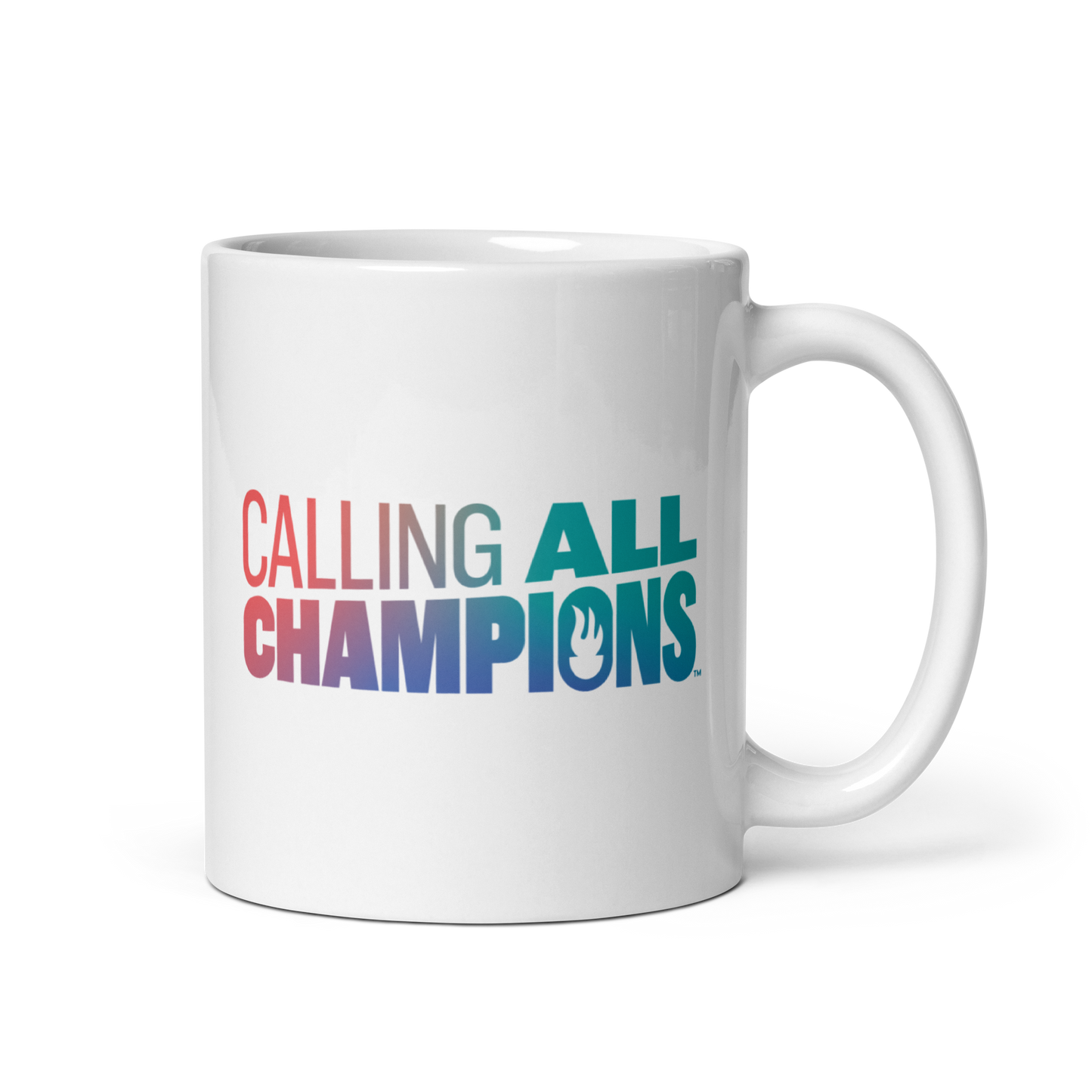 Calling All Champions ™ White glossy mug