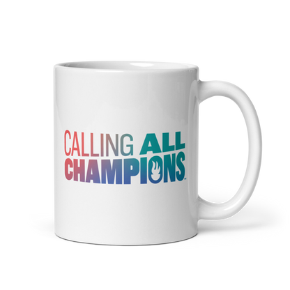 Calling All Champions ™ White glossy mug